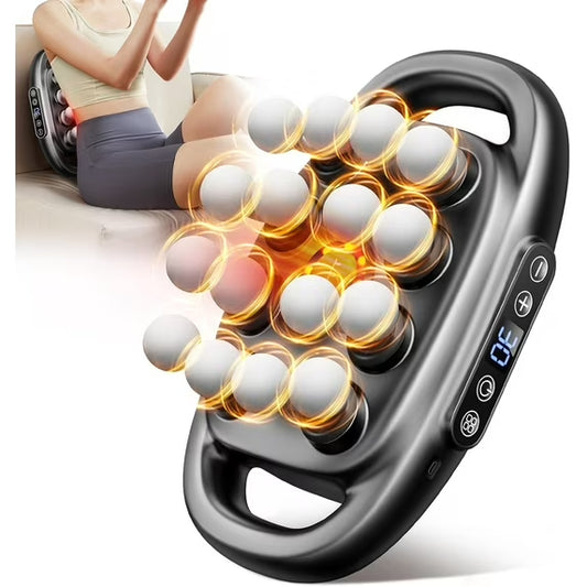 16-Head Massage Gun Set, Deep Tissue Percussion Massager with 3 Modes & 30 Intensities